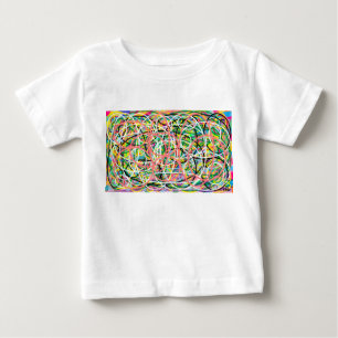混合されたパターン(の模様が)あるなパステル調のデザインの私の天使のロゴ ベビーTシャツ