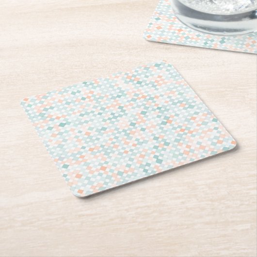 混合された小さい点が付いている抽象的な背景 スクエアペーパーコースター (アングル)