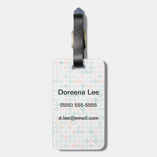 混合された小さい点が付いている抽象的な背景 ラゲッジタグ (裏面縦)