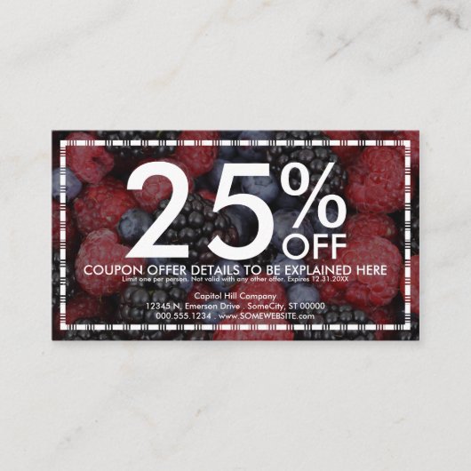 混合された果実のクーポンカード 割引カード (正面)
