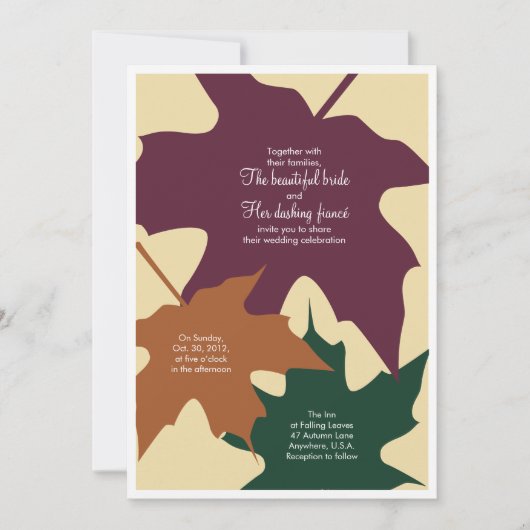 混合された紅葉の結婚式招待状- 招待状 (正面)