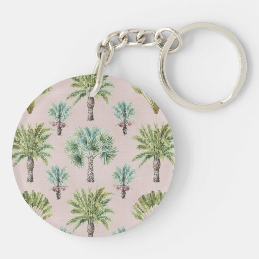 混合された緑のヤシの木 キーホルダー (裏面)