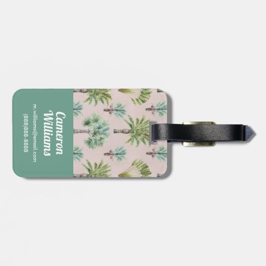 混合された緑のヤシの木 ラゲッジタグ (裏面横)