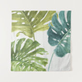 混合された緑|の熱帯やし タペストリー (正面(横))