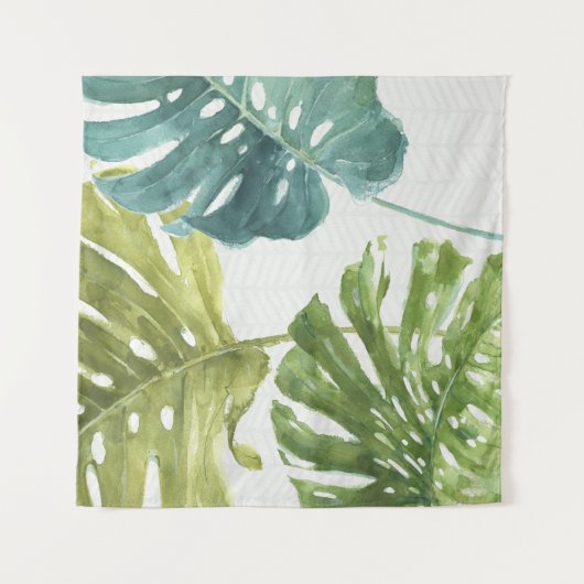 混合された緑|の熱帯やし タペストリー (正面)