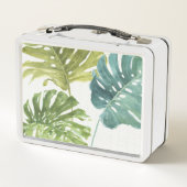 混合された緑|の熱帯やし メタルランチボックス (裏面)