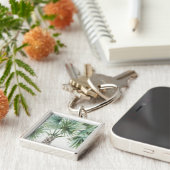 混合された緑Iの熱帯やし キーホルダー (側面)