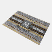 混合された金属のモノグラムの寮の甘い寮の大学 ドアマット (アングル)