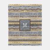 混合された金属のモノグラムの都市産業高級 フリースブランケット (正面)