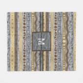 混合された金属のモノグラムの都市産業高級 フリースブランケット (正面(横))