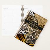 混合はっきりしたアニマルプリントと金ゴールドアクセント プランナー手帳 (ディスプレー)