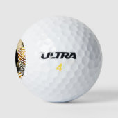 混合はっきりしたアニマルプリントと金ゴールド・アクセント名 ゴルフボール (ロゴ)