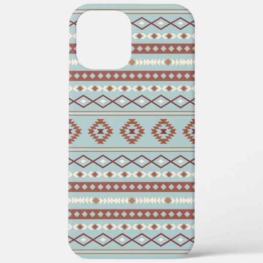 混合アステカモチーフ柄ラストクリームブルー Case-Mate iPhoneケース (裏面)