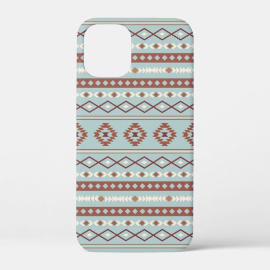 混合アステカモチーフ柄ラストクリームブルー Case-Mate iPhoneケース (裏面)