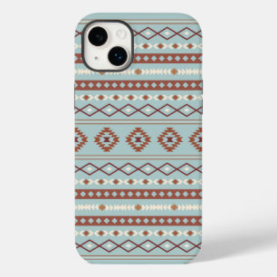 混合アステカモチーフ柄ラストクリームブルー Case-Mate iPhone 14 PLUSケース