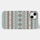 混合アステカモチーフ柄ラストクリームブルー Case-Mate iPhoneケース (裏面 (横))