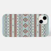 混合アステカモチーフ柄ラストクリームブルー Case-Mate iPhoneケース (裏面 (横))