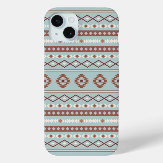 混合アステカモチーフ柄ラストクリームブルー Case-Mate iPhoneケース (裏面)