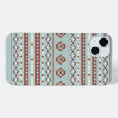 混合アステカモチーフ柄ラストクリームブルー Case-Mate iPhoneケース (裏面 (横))