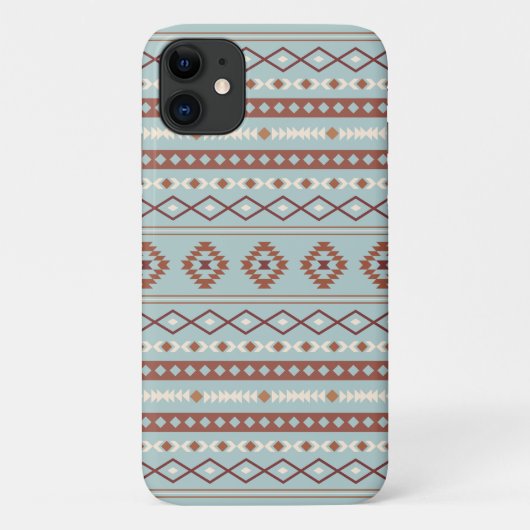 混合アステカモチーフ柄ラストクリームブルー Case-Mate iPhoneケース (裏面)