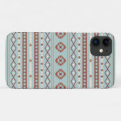 混合アステカモチーフ柄ラストクリームブルー Case-Mate iPhoneケース (裏面(横))