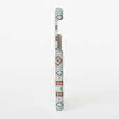 混合アステカモチーフ柄ラストクリームブルー SAMSUNG GALAXYケース (左側)