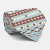 混合アステカモチーフRptパターンラストクリームブルー ネクタイ (ロール)