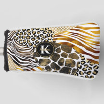 混合アニマルプリントはっきりしたと金ゴールドアクセントパター