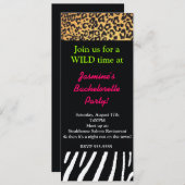 混合アニマルプリントチータゼブラヒョウパーティー 招待状 (正面/裏面)