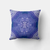 混合オランダ青の繰り返しパターンのマンダラ クッション (裏面)