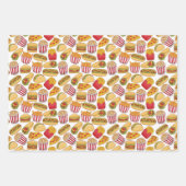 混合カッコいいファストフードのタイルパーティー ラッピングペーパーシート (正面2)