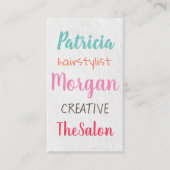 混合カラフルフォント/微妙なテクスチャ 名刺 (正面)