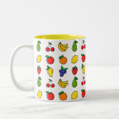 混合カラフルフルーツ柄2トーンのコーヒーマグ ツートーンマグカップ (左)