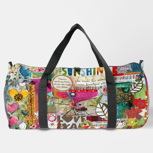 混合カラフルメディ感動的ア ダッフルバッグ (裏面)