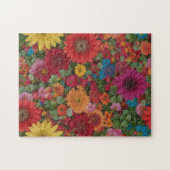 混合カラフル花 ジグソーパズル (横)