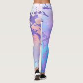 混合カラー抽象芸術水カラープリントパターン レギンス (裏面)