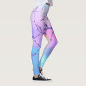 混合カラー抽象芸術水カラープリントパターン レギンス (右)