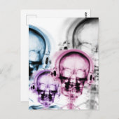 混合カラーX線ビジョンミュージックスケルトンスカル ポストカード (正面/裏面)