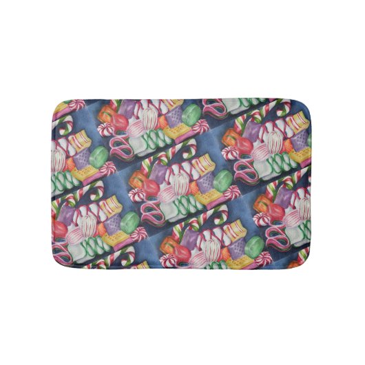 混合クリスマスキャンディ バスマット (正面)