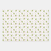 混合クリスマスラップ – サンタとクリスマスツリー ラッピングペーパーシート (正面3)