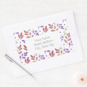 混合シエナ、紫の水色のラ葉ベル 長方形シール (封筒)