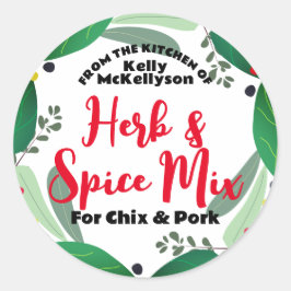 混合セイボリーハーブのギフトラベルのシール，ハーブ&S... ラウンドシール