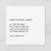 混合タイプ |モダン | スクエア名刺 (裏面)