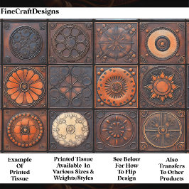 混合タイル – テクスチャ付きアースカラーオウム4 Decopage 薄葉紙