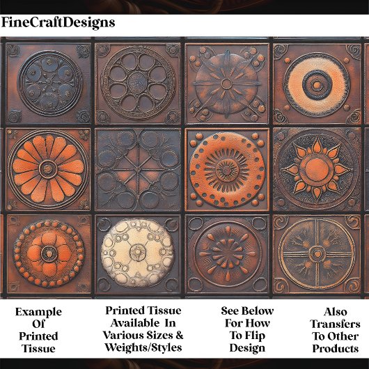 混合タイル – テクスチャ付きアースカラーオウム4 Decopage 薄葉紙