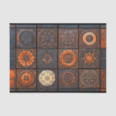 混合タイル – テクスチャ付きアースカラーオウム4 Decopage 薄葉紙 (正面)