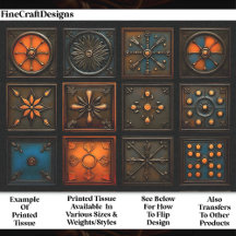 混合タイル – 茶色、オレンジ、青のオウム3 Decopage