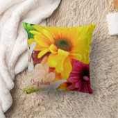 混合デイジーブーケスクエア装飾用クッション クッション (ブランケット)