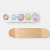 混合ドーナツ水色名振り掛けスケートボード スケートボード (横)