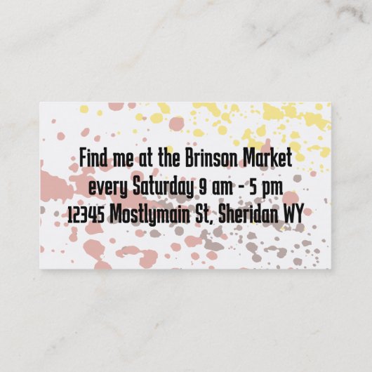 混合ハーブ2料理シェフケータリング名刺 名刺 (裏面)